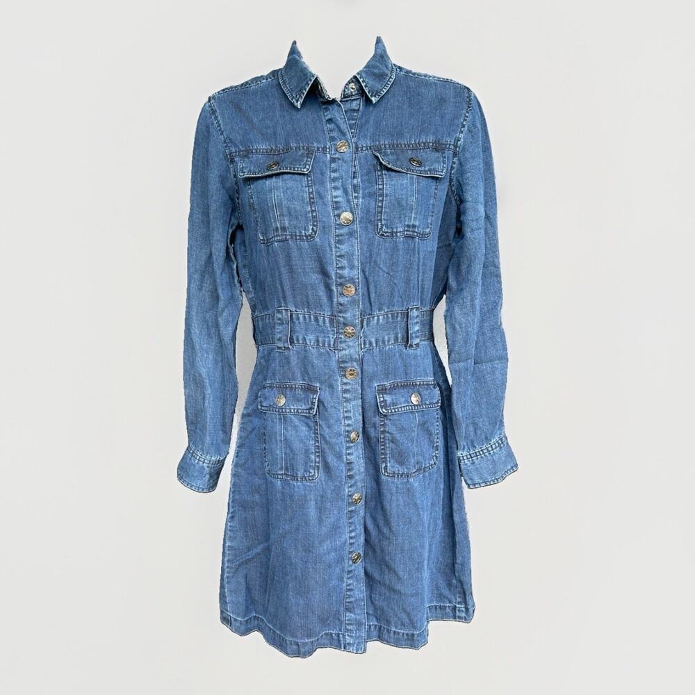 RAILS Ripley Denim Shirt Dress Size XS Long Sleeve Button Front Western Cowgirl